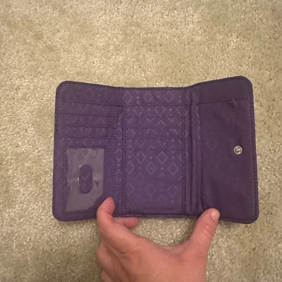 Vera Bradley Deep Purple Quilted Wristlet - Picture 3 of 5